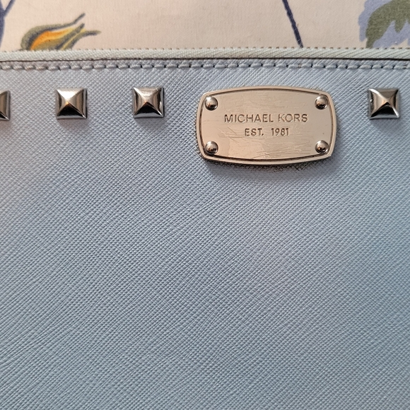 Authentic Michael Kors Studded Wristlet in baby blue - Picture 8 of 8